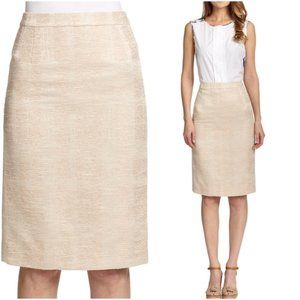 Tory Burch Devora Ivory Jacquard Pencil Skirt